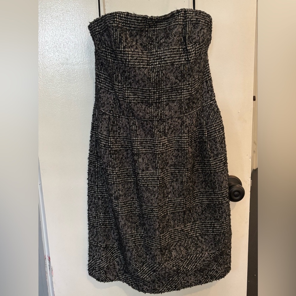 Express Black and White Strapless Dress